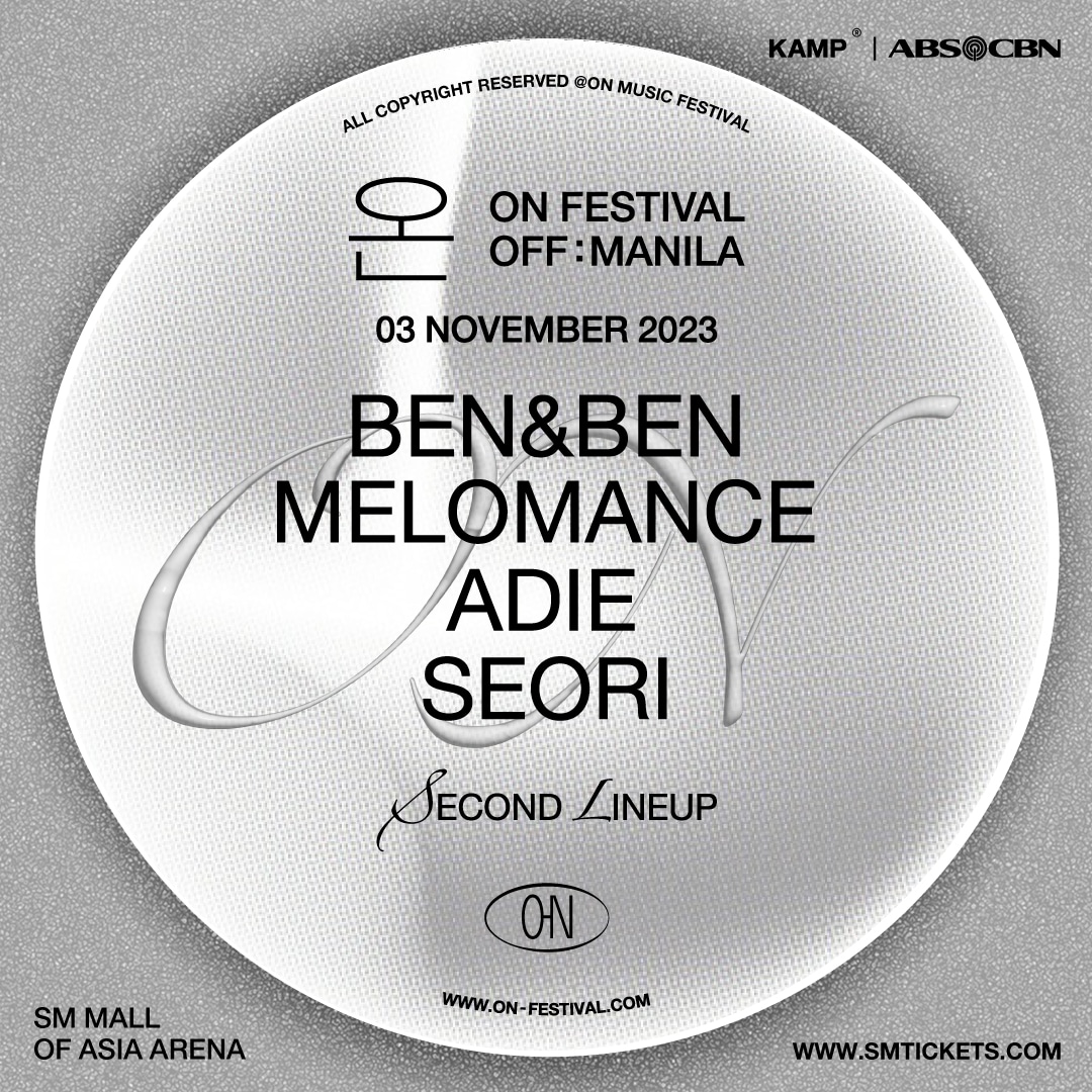 philconcerts's tweet photo. Melomance, Seori, Ben&amp;Ben, and Adie join @OnFestival_  on Nov. 3 at MOA Arena. https://t.co/oiTOP2ziPz