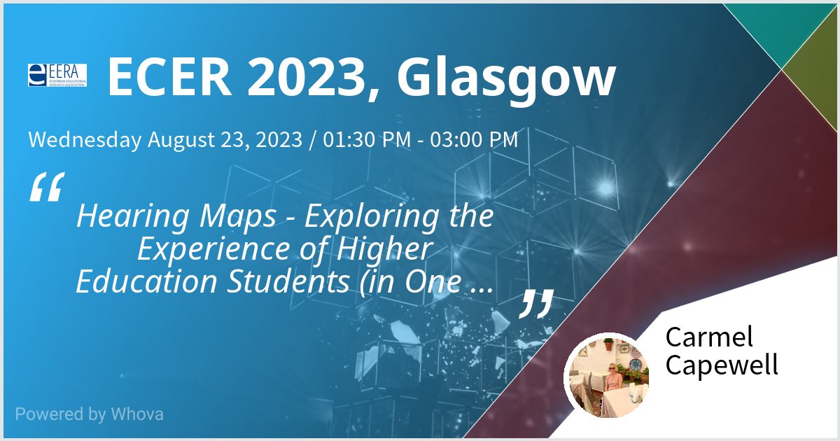 I am speaking at ECER 2023, Glasgow. Please check out my talk if you're attending the event! #ECER2023 - via #Whova event app