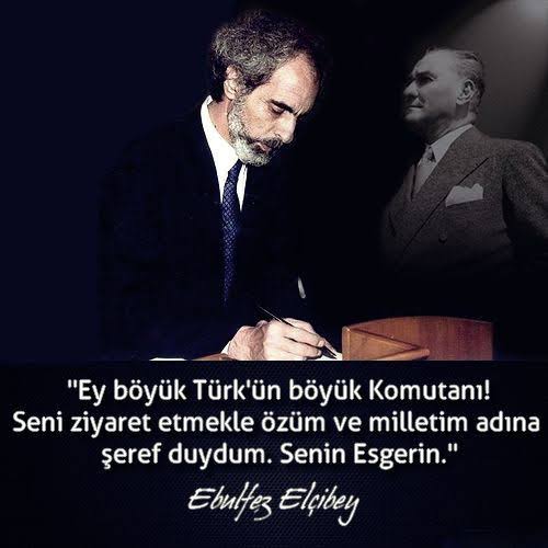 "Siz büyük bir milletin evlatlarısınız. Azerbaycan adı bize sonradan verilmiş, hepimiz Türküz ve Türkçülüğümüzle her zaman gurur duymalıyız."

Ebulfez Elçibey

Kutlu ruhun şad olsun. 
#EbulfezElcibey 
#TürkİçinTTT