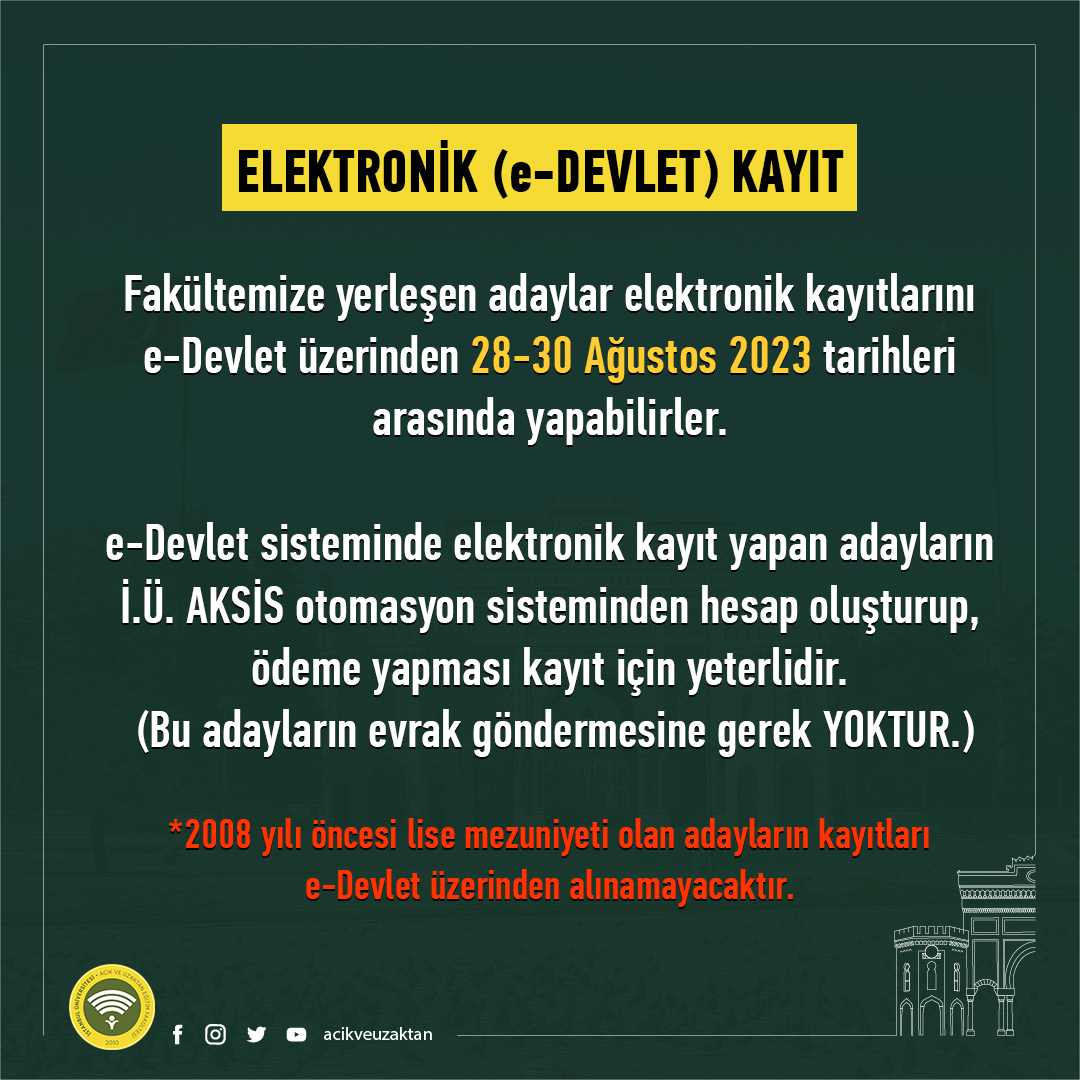 İstanbul Üniversitesi AUZEF tweet media