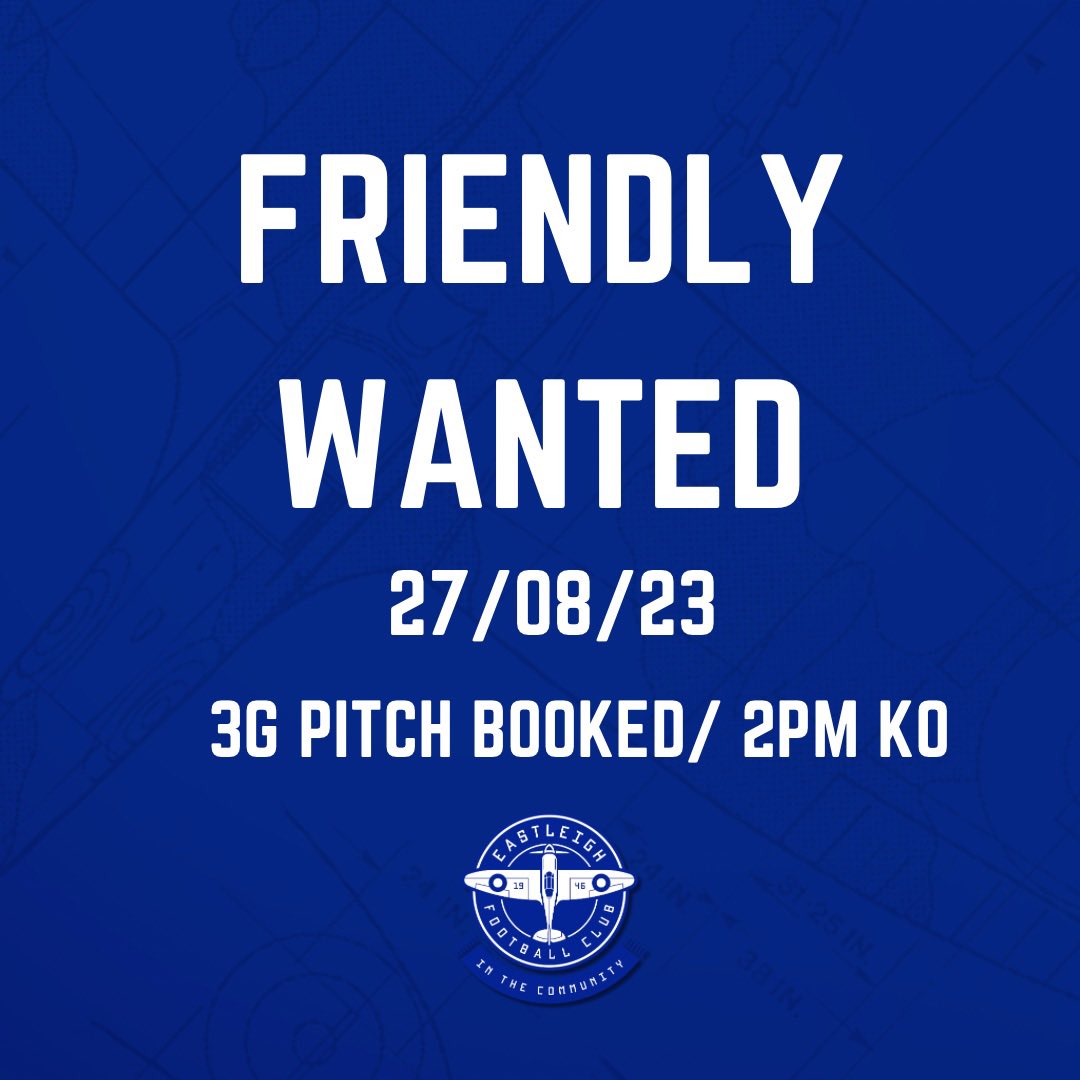 We are on the lookout for a Pre-Season Friendly this weekend. 

Please get in touch if you are interested.

#TogetherWeRise 

🤩