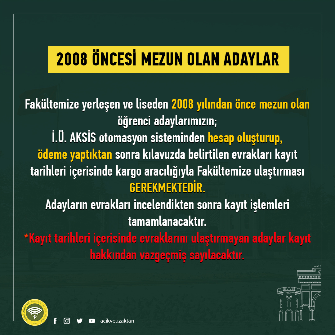 İstanbul Üniversitesi AUZEF tweet media