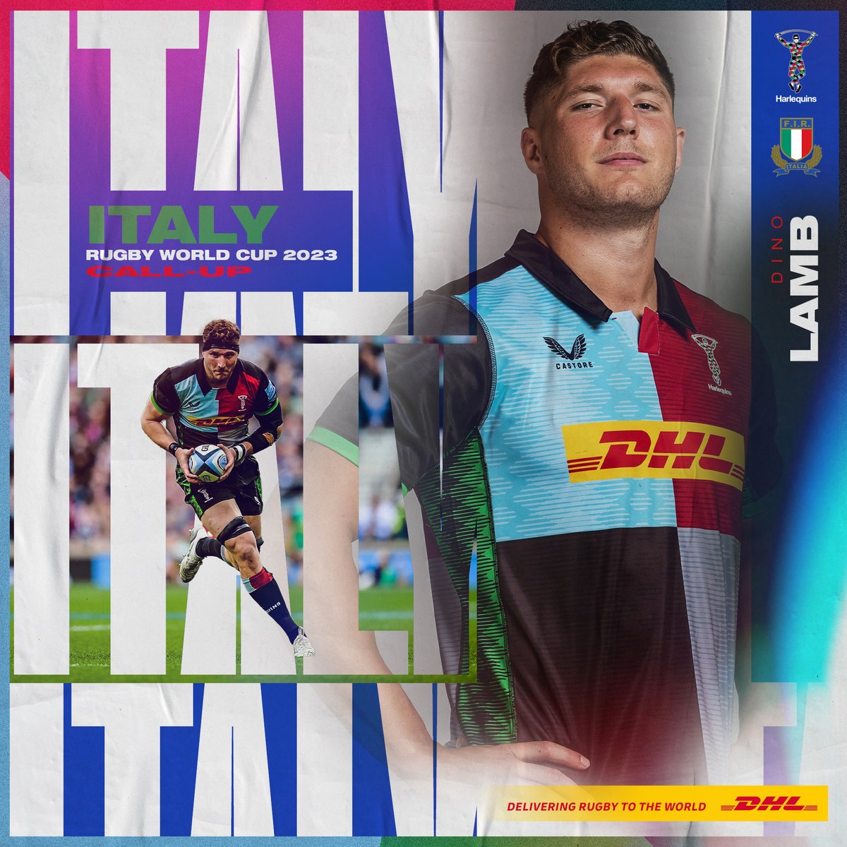 🤩🇮🇹 Dino's Italian dream continues!

<a href="/dino_lamb/">Dino Lamb</a> has been selected in the <a href="/Federugby/">Italrugby</a> squad for the upcoming #RWC2023 🌍🏆 

📲 quins.co.uk/article/dino-l…

#COYQ #DHLDeliveringRugbyToTheWorld