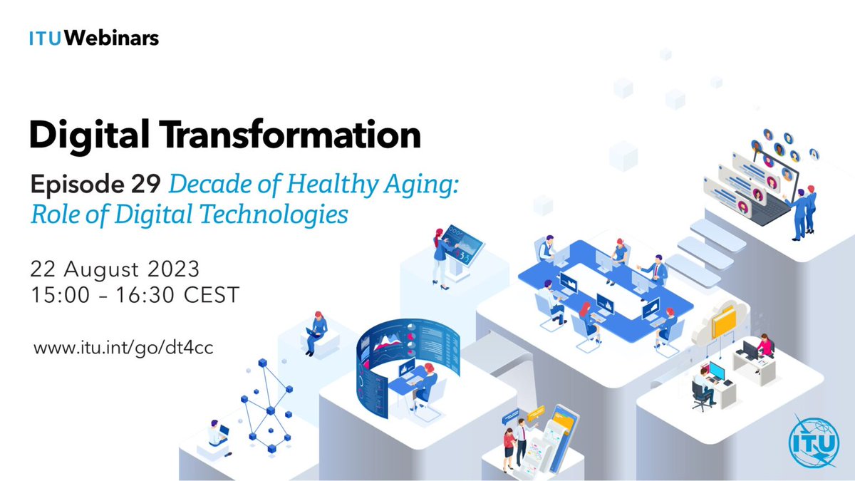ITU's tweet photo. 🚨 Tune in to how digital tech can support #HealthyAging  
https://t.co/aQRPheArZT https://t.co/Mfs2P8VC6L