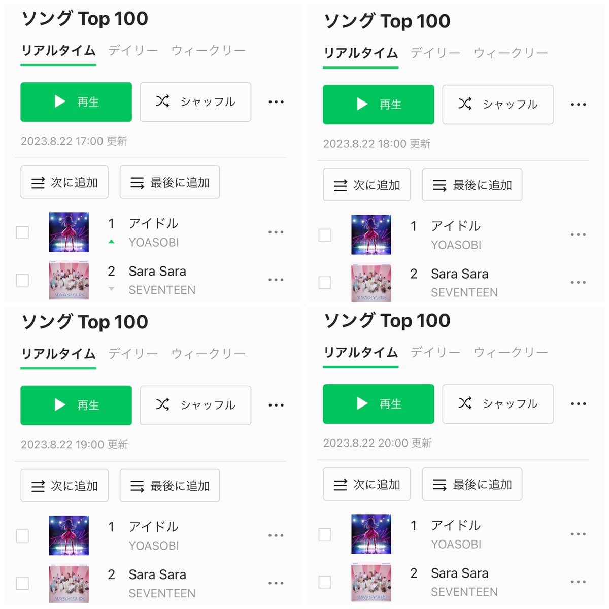 pledischarts's tweet photo. 🇯🇵 JAPAN LINE MUSIC | 2023.08.22 21:00 JST

#1 #SaraSara [+1] *54th hour at #1

#SEVENTEEN #세븐틴 @pledis_17 https://t.co/dFNfE8HpiK