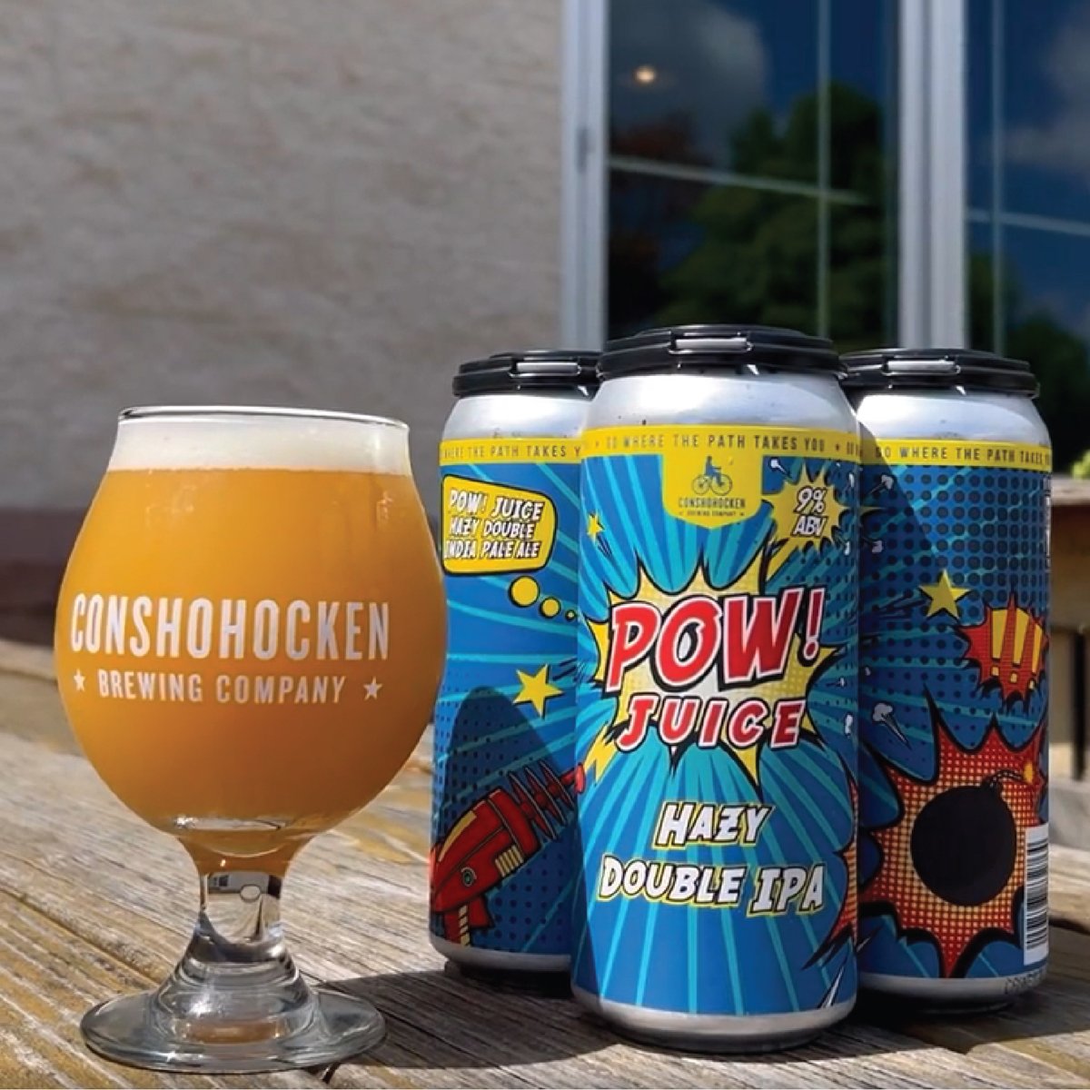 RecRoomPVille's tweet photo. POW! JUICE Hazy Double IPA 💥

It delivers a POP! of pineapple and a BANG! of papaya flavor and aroma to your senses. POW, BANG, THWIP, you get it.

Available at ALL locations on draft and in 4-packs to go! https://t.co/gcgxsjtmKc