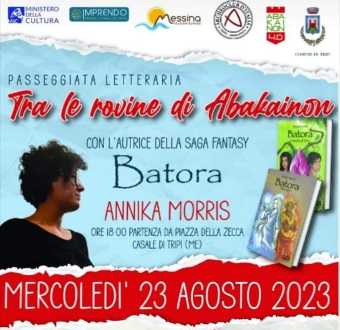 Vi aspettiamo domani nell'antica Abakainon, l'odierna Tripi (Me), per una passeggiata culturale tra le rovine della città greca con la nostra autrice Annika Morris.
Saremo accompagnati dalle note del maestro Giovanni Sangiovanni.

#cultura #archeologia #fantasy #storia #sicilia