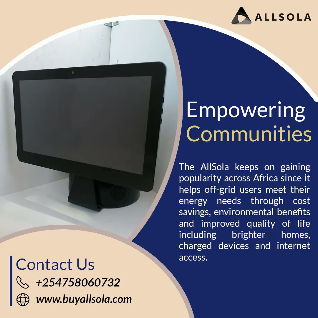 AllSola_22's tweet photo. The AllSola serves off-grid communities through cost savings, environmental benefits &amp; improved quality of life. Contact us on +254 758060732 or visit https://t.co/zhGo9RRIHk

#Solar #blackout #Renewableenergy #Business #Technology #Digital #Energy #Economy #Offgrid #Africa https://t.co/SSOiHflxNQ