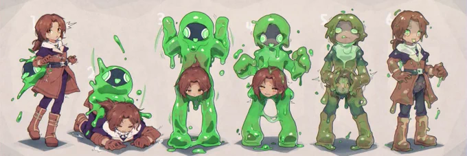 Skebにて依頼をいただいたものです!(画質1/4ver)よその子 腕脚反転スライム乗っ取り#状態変化 #強制変身 