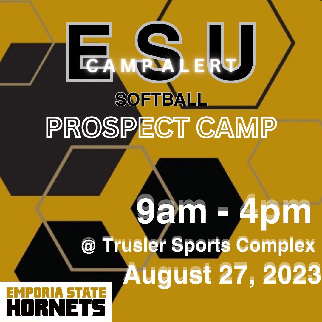 EState_Softball's tweet photo. ITS CAMP TIME!!!!! Don’t forget to sign up for our upcoming camp that will take place this Sunday August 27. 

You will meet the coaching staff and players so sign up while you can 🐝💛🖤 

https://t.co/90RL5nWPWE https://t.co/JdjmOq6JpB