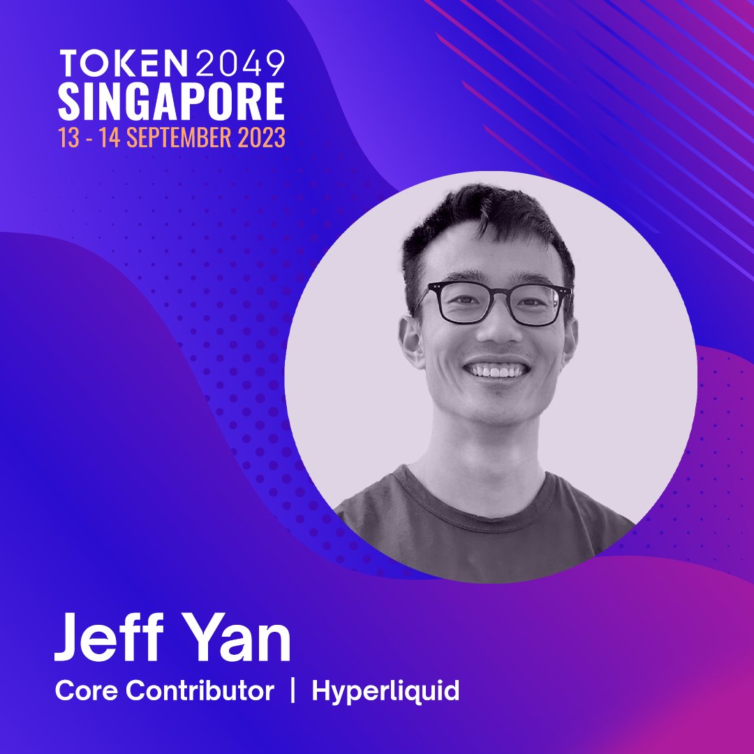 Learn more about DEXes with @chameleon_jeff, live at #TOKEN2049. Jeff is a  Core Contributor to @HyperliquidX, a DEX for perpetuals that rivals  centralized competitors with best-in-class speed, liquidity, and price.  Meet him