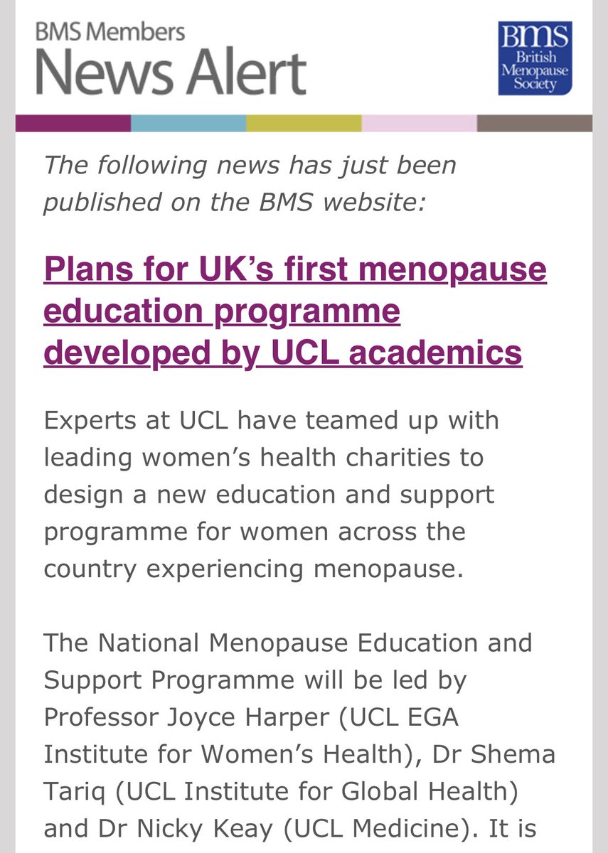 UCL has teamed up with leading women’s health charities to design a new education and support programme for women across the country experiencing menopause. thebms.org.uk/2023/08/plans-…