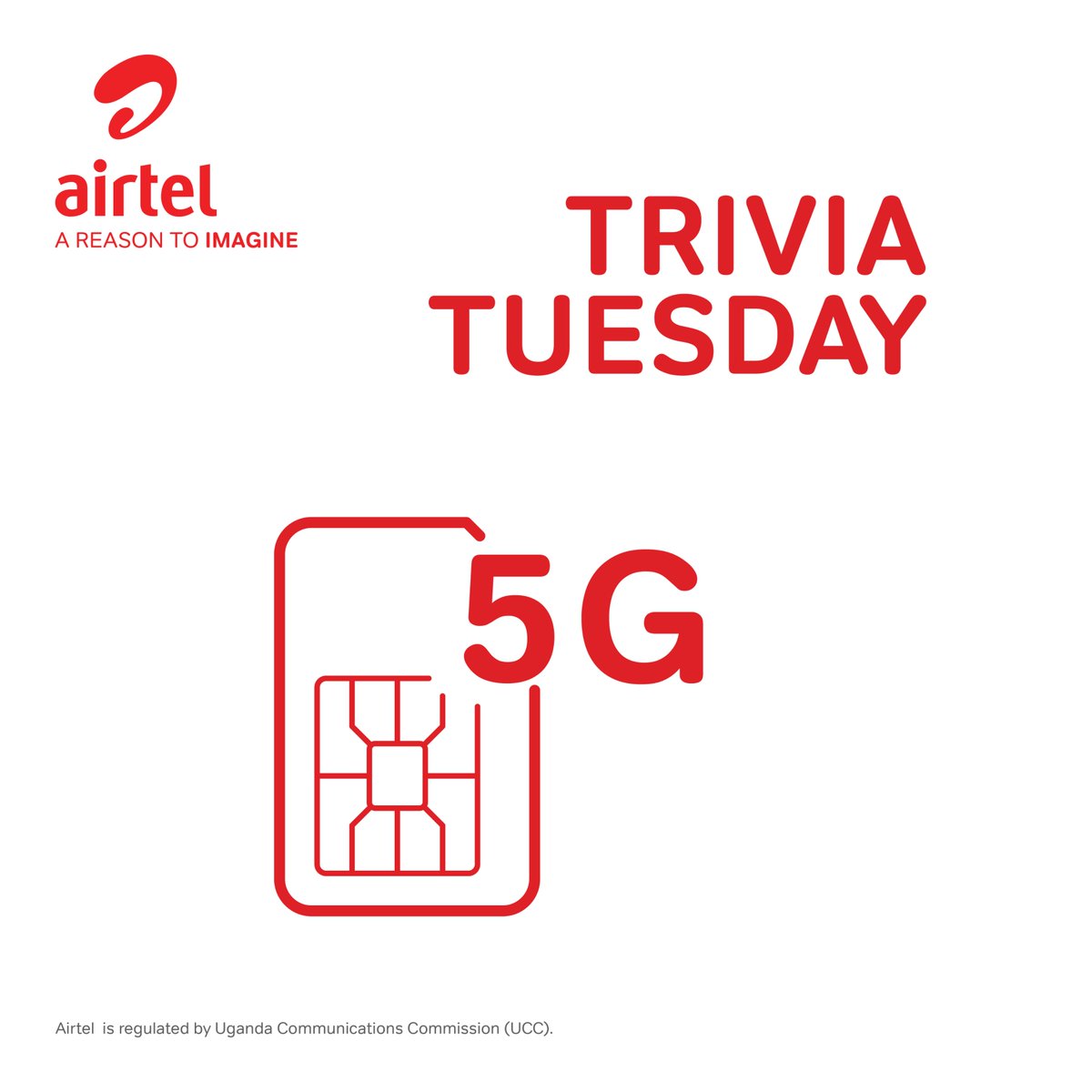 Airtel_Ug's tweet photo. #TriviaTuesday
How many people can connect to a 5G Network cover in a Sq Kilometre?
@AirtelUGMD has answered this for you many times, so the correct answers win a #supaCombo.
#Airtel5G https://t.co/TwvONScKyq