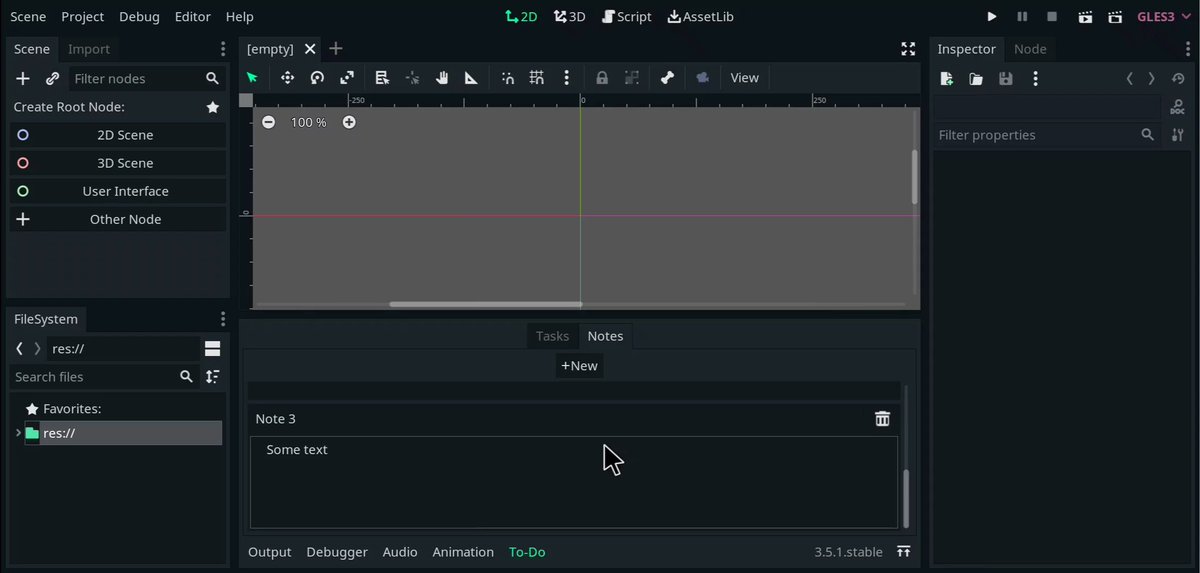GodotXC's tweet image. &quot;GD To-Do&quot; is a FREE addon for #godotengine that lets you manage tasks right in the editor.  Create tasks, check them, remove old ones, and add notes.  Compatible with 3.5 and 4.x. #godotassets

godotxc.com/asset/gd-to-do/