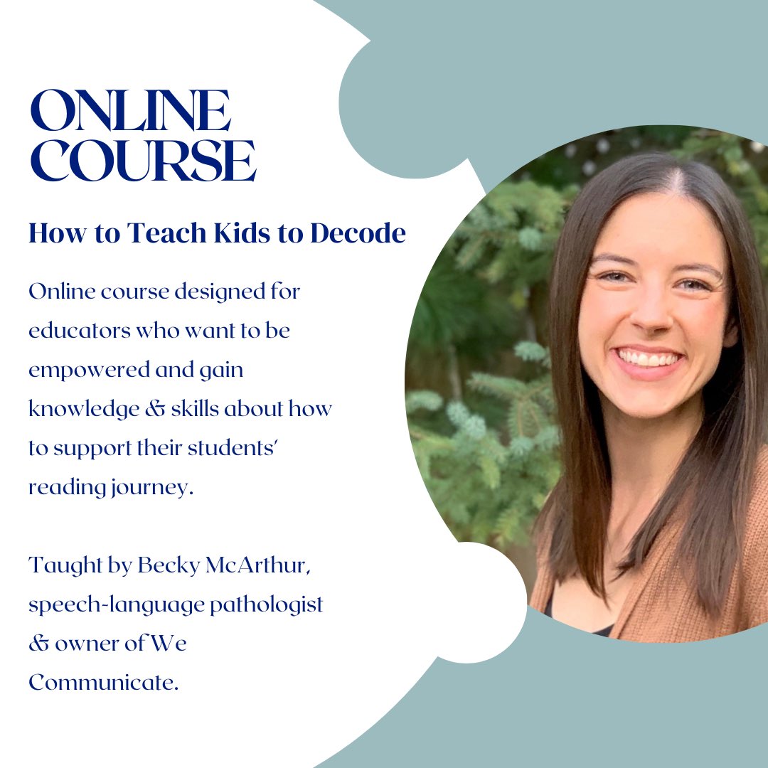 WeCommunicateON's tweet photo. How to Teach Kids to Decode, a fully online and on-demand course where teachers can learn how to teach kids to read using research-based methods is now available. Just $99.99 for a way better start to this school year. Link to register in bio 📚 #SoR #OntED https://t.co/NVpoMmVYGT