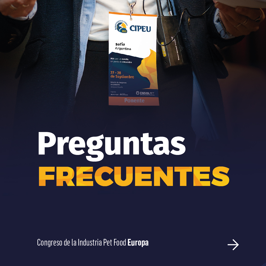 cipeu2023's tweet photo. 📢 Te contamos las inquietudes más frecuentes para participar de CIPEU 2023❗

¡Regístrate ahora y asegura tu lugar! 📎 https://t.co/k1JbkOBOMR

🐾 ¡Una oportunidad única para conectarte con la industria de alimentos para mascotas! 🐶🐱
 @CongresosZgz https://t.co/0Hial9YUIh
