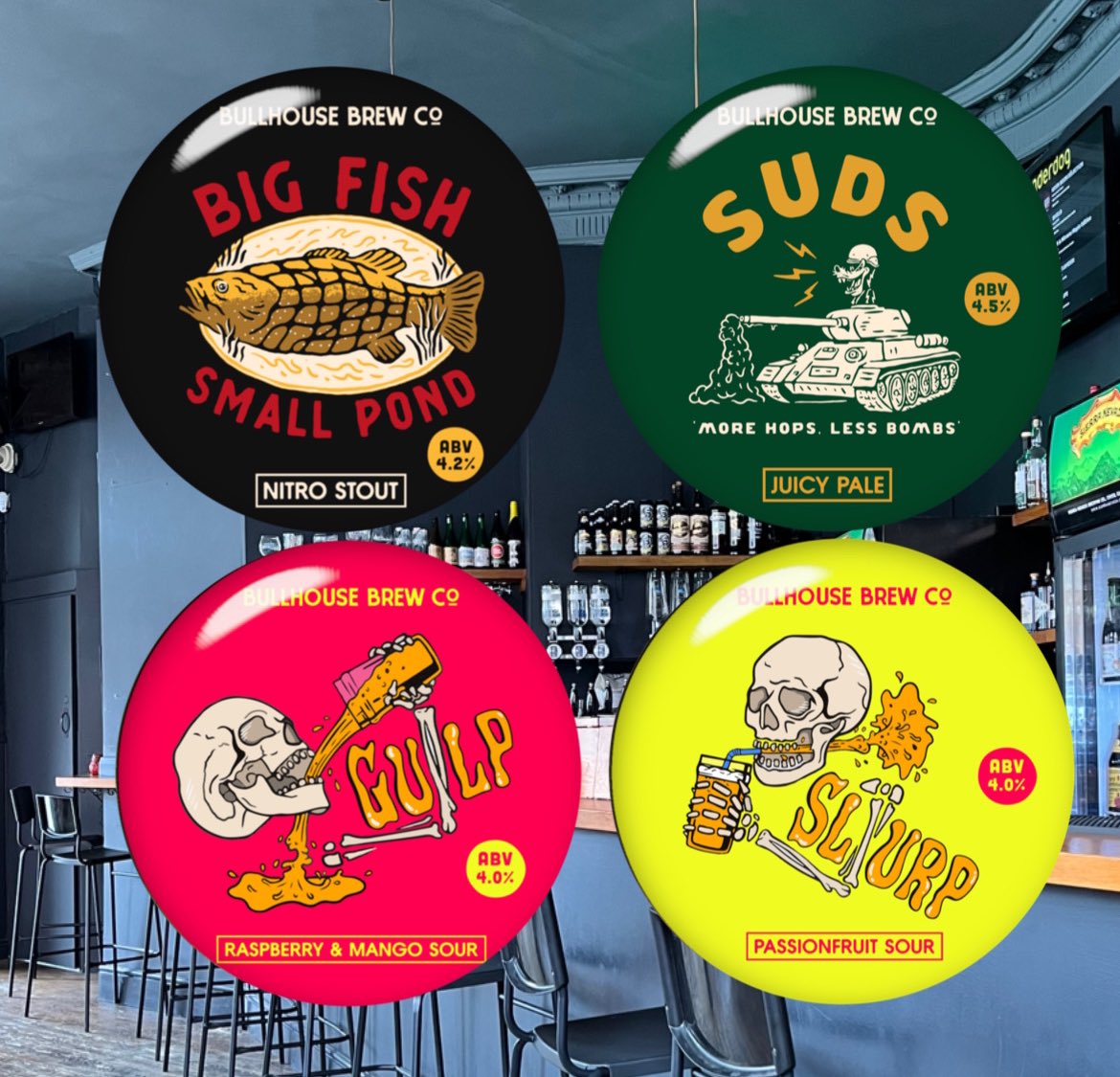 Friends!! Loads of stuff landing this week including this lot from Bullhouse! These four below will be tapped and pouring from 5pm THURSDAY and you’re all invited!! 
😘😘🍻🍻✌🏼✌🏼