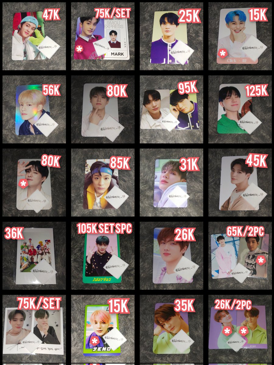 Woniverse_17's tweet photo. [Help rt/ Thanks a lot] 🙏
WTS aab photocard NCT Dream 127 mostly Mark Jeno, &amp; photocard Seventeen

✅ Bisa req shopee live selama masih ada diskon
✅ Inc pack + adm 🍊 3.2%
⚠️ Tanda (*) ada slight damage
❌ Not for sensitive buyer
💌 Dm for vidcon
📍 Jateng https://t.co/KG5nRFsMhh