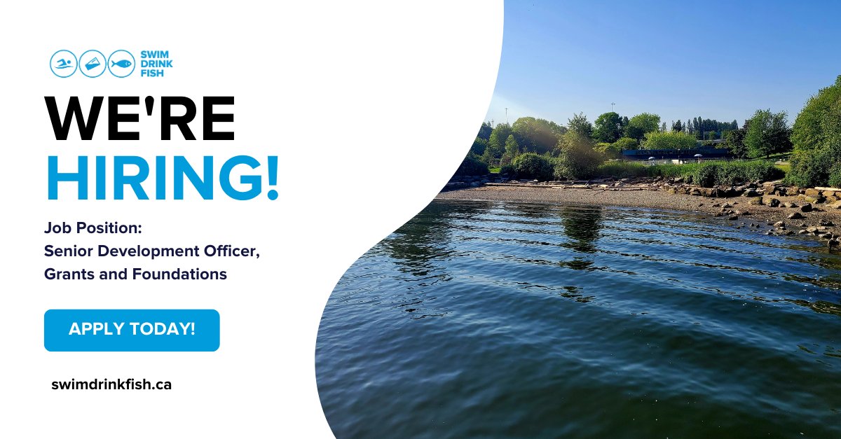 swimdrinkfish's tweet photo. Swim Drink Fish isΒ #hiring a Senior Development Officer, Grants and Foundations! π§
Are you excited about working towards swimmable, drinkable, fishable waters for everyone? You may be the right fit for our team!
Visit https://t.co/oVS05xAeO6 to learn more and apply. https://t.co/TDq3I7Y1V3