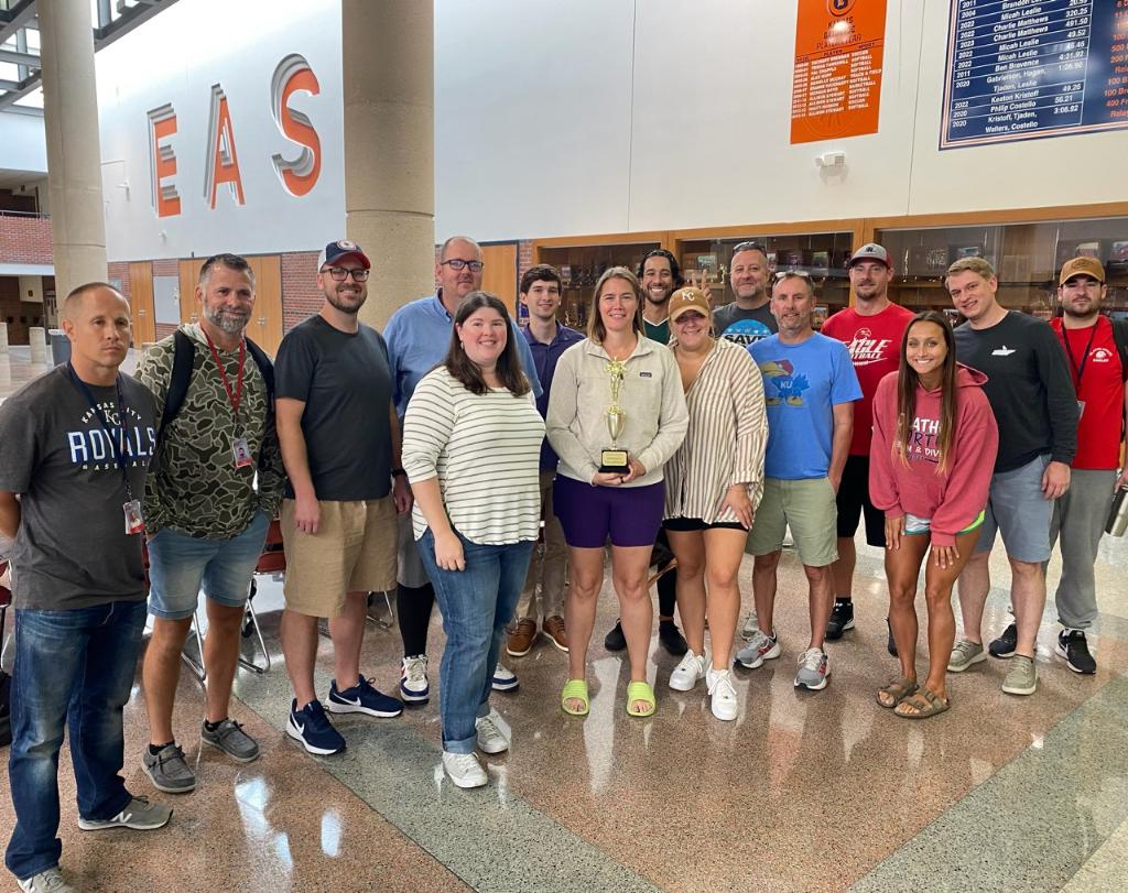 Our high school winners who were also repeat winners not only maintain bragging rights &amp; the🏆 but also a yummy treat for their dept! CONGRATS ON social studies teachers! #2peat Other high schools have been (dared) to challenge them next fall! <a href="/olatheschools/">Olathe Public Schools</a> <a href="/JasonHermanON/">Jason Herman</a>