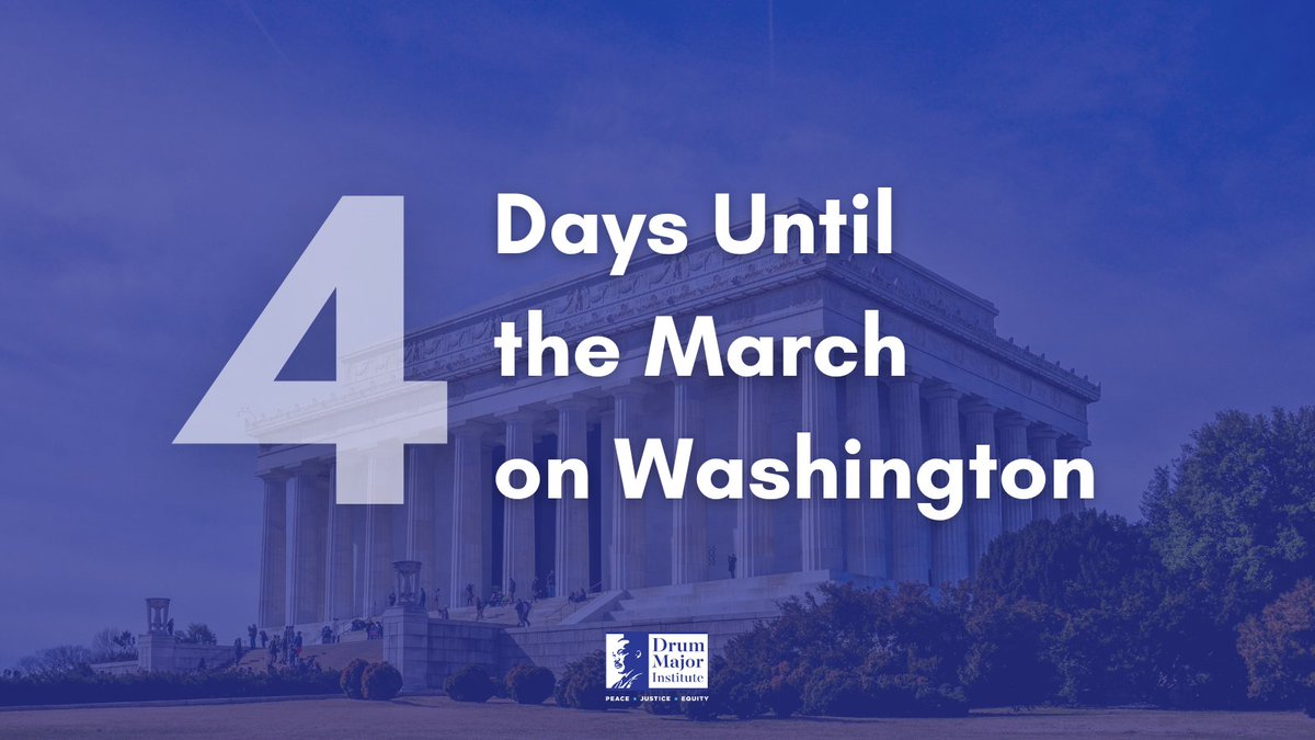 🥁 We are 4 days away from the #MarchOnWashington! 🥁

On August 26, join us as we reignite Dad’s dream and call on our leaders in Washington to defend our rights and build the #BelovedCommunity. Learn more about #MOW60 and make your plans to join: mow60.com