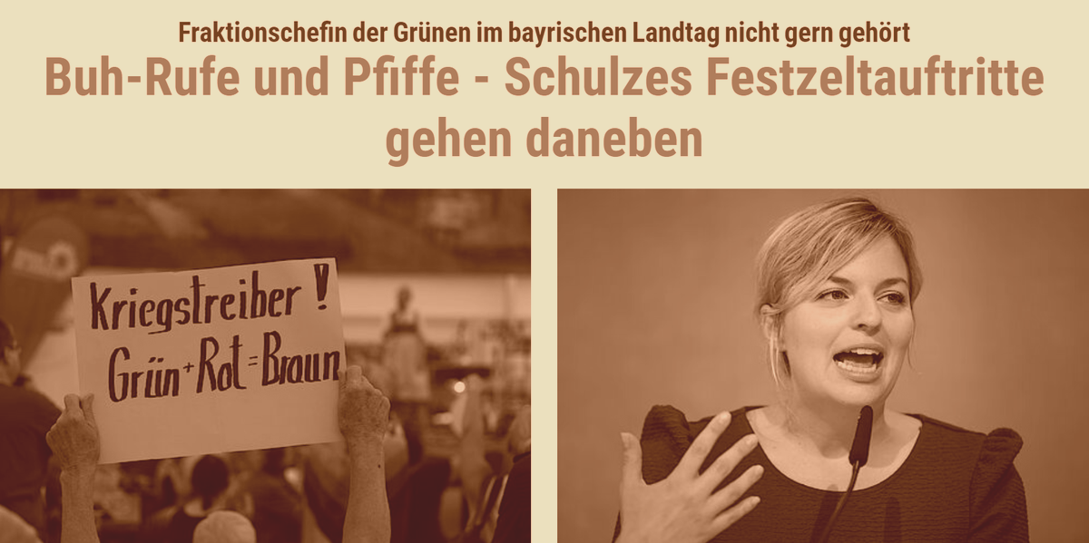FreieWeltNet's tweet photo. Fraktionschefin der Grünen im bayrischen Landtag nicht gern gehört

Buh-Rufe und Pfiffe - Schulzes Festzeltauftritte gehen daneben

#FreieWelt #Deutschland #nurnochAfD #Ampelmussweg #SvS #Grünen #Pfiffe #Tour #Auftritt #Kemnath

https://t.co/zuCkvSGYYs

https://t.co/AfFW3L5Li0 https://t.co/5yLnQvJLdO