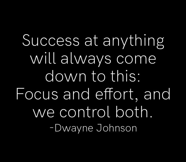 motivationeerss's tweet photo. Success at anything will always come down to this: Focus and effort, and we control both.
-Dwayne Johnson 

#quotes https://t.co/mKkNIfV1AE