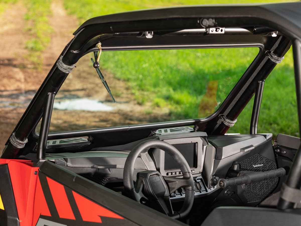 superatvtweet's tweet photo. ๐ก#SuperATVโs #PolarisRZR XP Glass Windshield gives you convenience of riding no matter the weather while staying protected. It comes with a manual wiper, wide viewing angle, & our #BreezeRite vents. Itโs #DOTapproved, getting you closer to a road-ready machine. ๐๐ #LetsRide https://t.co/WeKGlxYUAQ