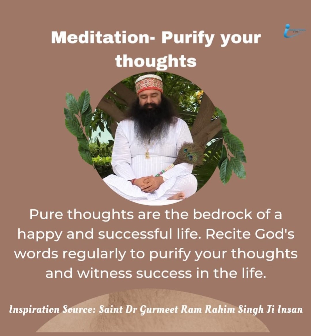 Both negative and positive thoughts keep running in our mindbut our brain quick to pick up on negativity Saint Dr.Gurmeet Ram Rahim Singh ji Insan explain that  bypracticing meditation regularly wecan overcome negativethoughts by increasing our self confidence 
#PowerOfPositivity