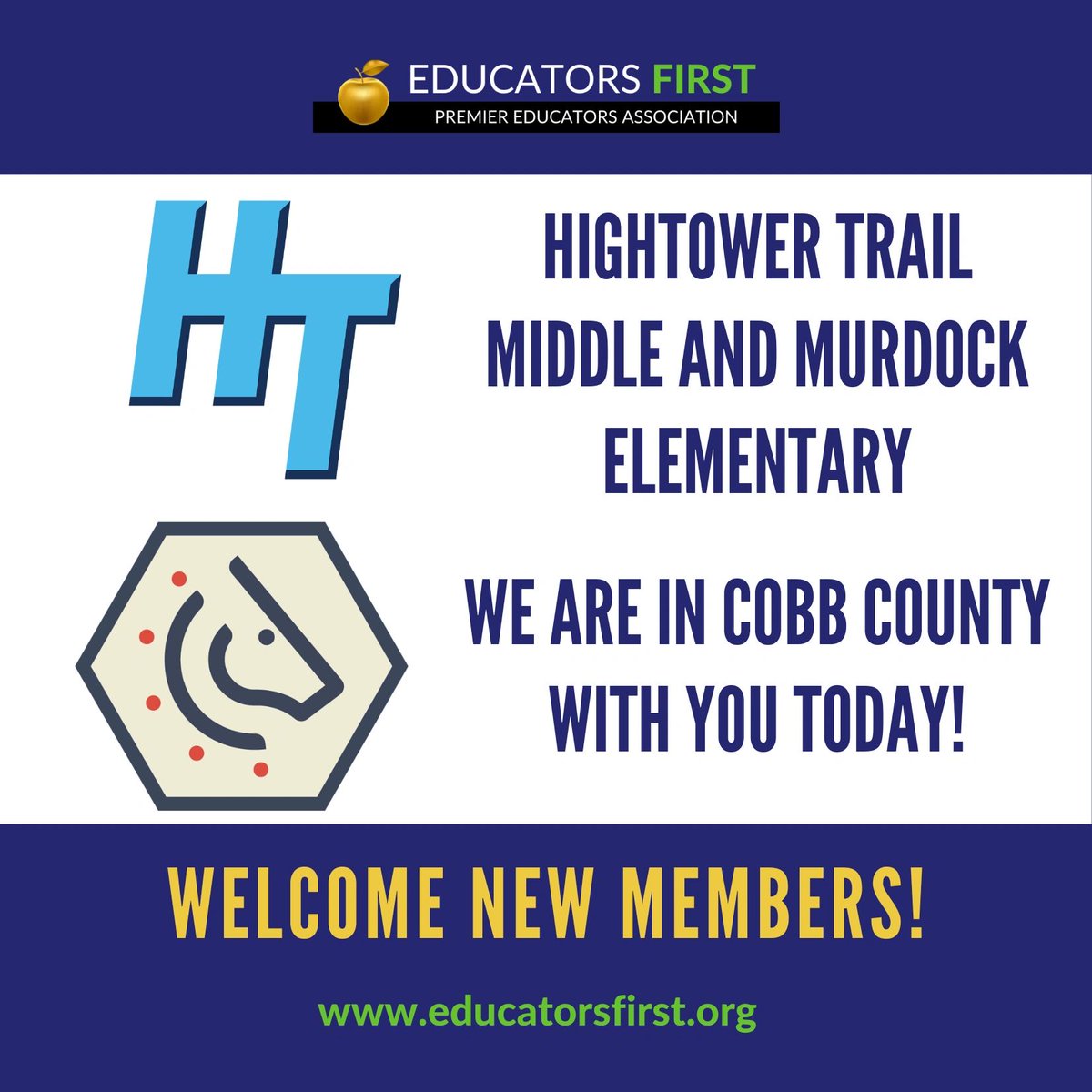 educators1st's tweet image. Cobb County Schools, we will be set up at 2 schools today.  Stop by and sign up TODAY! Want the BEST JOB PROTECTION?  Join TODAY at EducatorsFirst.org

@EducatorsFirst
@cobbschools
@HTMSCobb