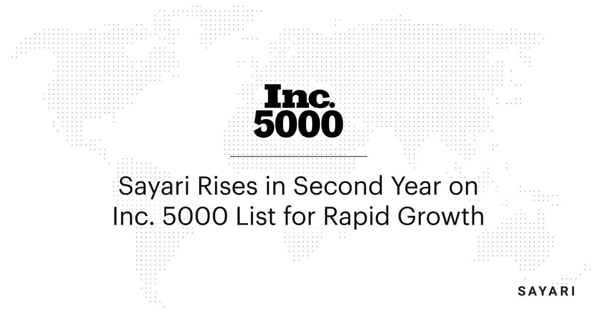 We are honored to share that Sayari has moved up more than 500 spots on <a href="/Inc/">Inc.</a>  Magazine’s #Inc5000 list of the fastest-growing companies in the U.S.  For more details, read our press release: bit.ly/3qHAiGV