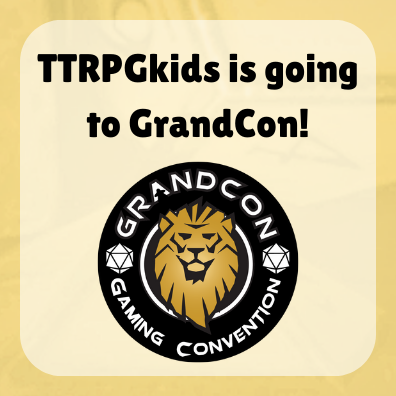 TTRPGkids's tweet photo. In 2 weekends, I'll be going to GrandCon Gaming Convention in Grand Rapids, MI!
Join @ourfamplaygames and me for a talk/panel, sign up for a game of Glyfi, and visit the FIRST EVER TTRPGkids convention booth!
Find details in the TTRPGkids post below!
#TTRPGkids #GrandCon https://t.co/d1JgYu1k5F