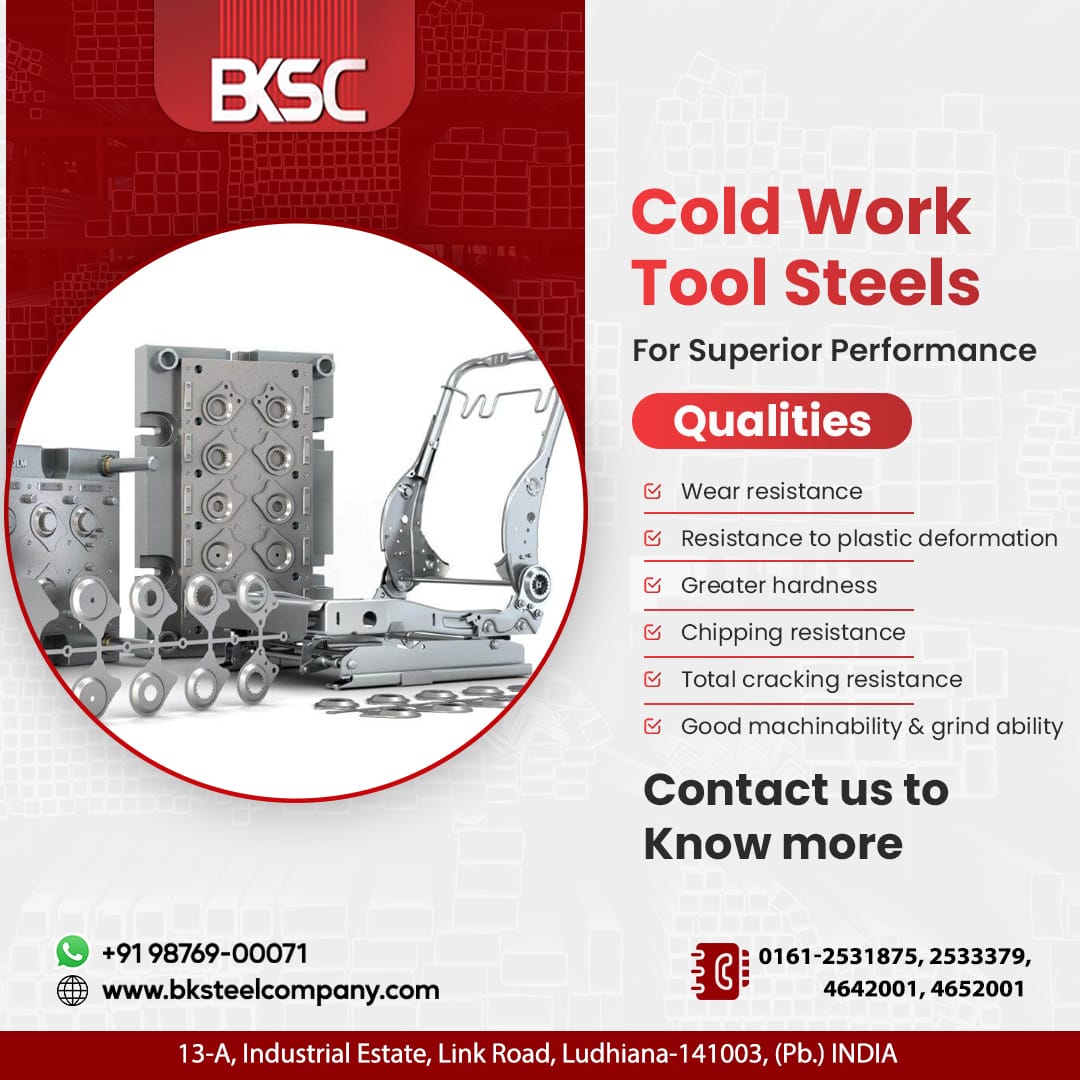 bksteel_company's tweet image. Cold Work Tool Steels!
For Superior Performance Qualities
*Wear resistance
*Resistance to plastic deformatio

Call us to know more!
☎+91 98769-00071

#coldworktool #besthotworksteel #bestquality #steeldistributor #ludhiana #punjab #manufacturing #company #bksteelcompany