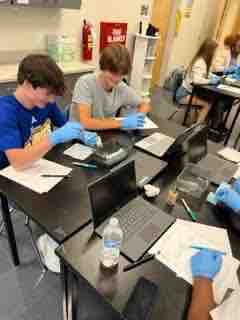 vancecharter's tweet image. PLTW Principles of Biomedical Science performing presumptive and confirmatory test on blood samples from crime scene!