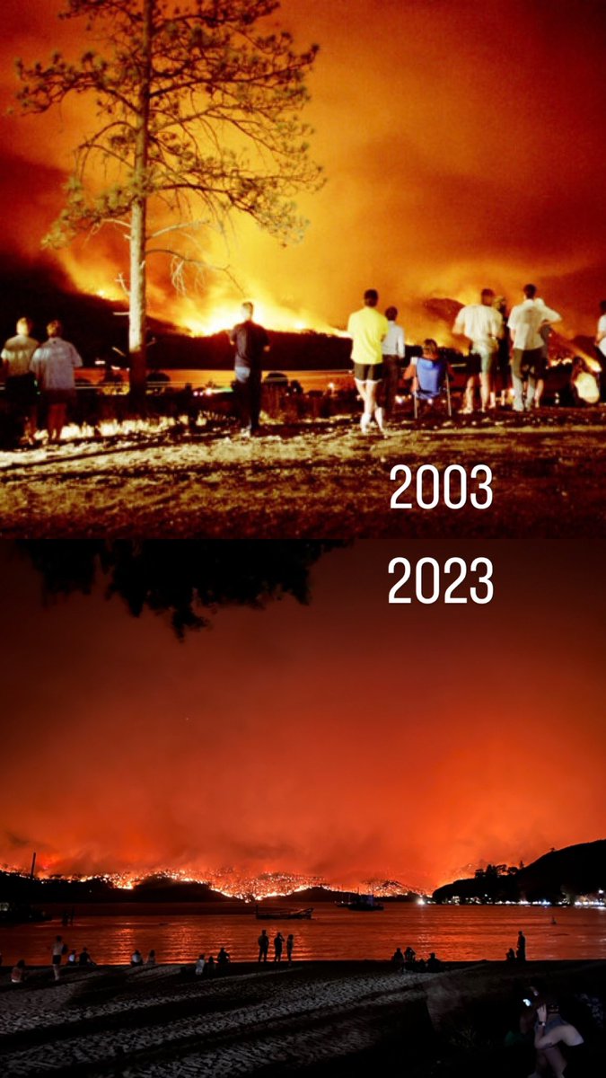 #Kelowna 20 years ago and late last week. Striking similarities #Kelownafire #BCfires #Fires
