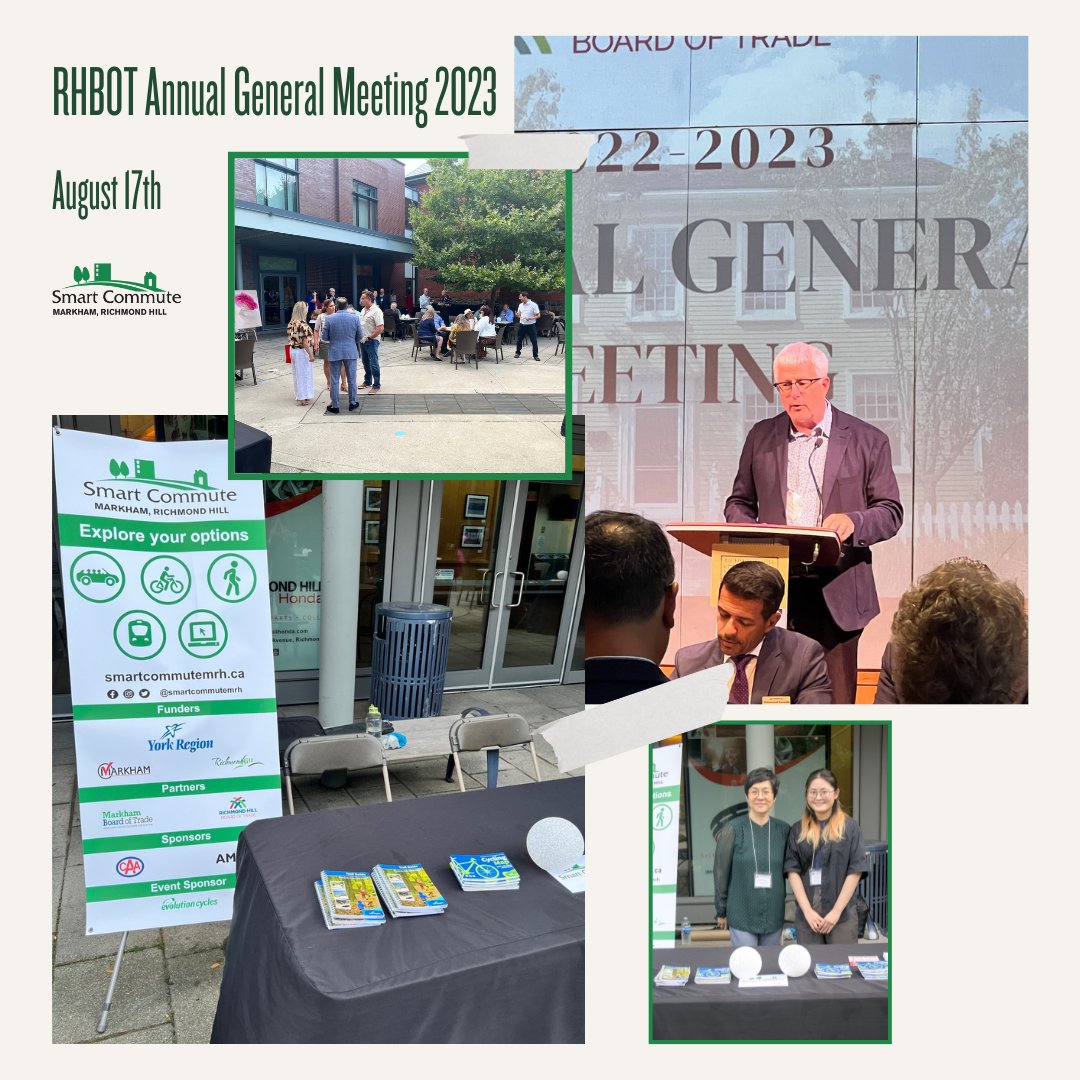 On August 17, 2023, our team attended RHBOT AGM promoting the SC programs to local businesses and community. 
#yorkregion #smartcommute #richmondhill