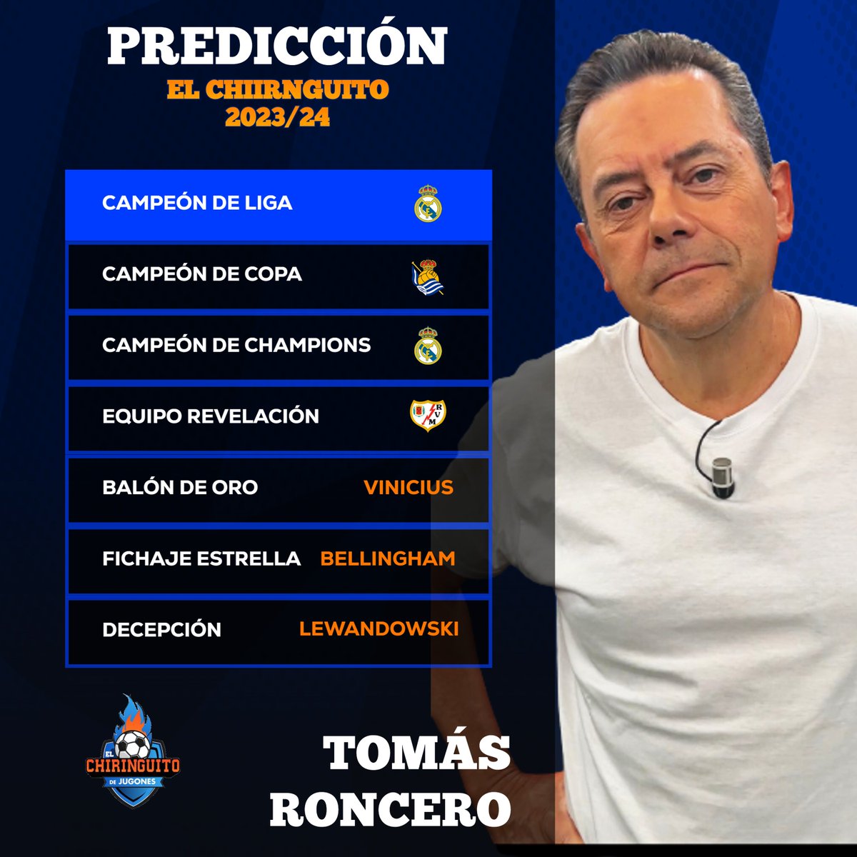 elchiringuitotv's tweet photo. 🤩 PREDICCIONES 2023/24 🤩

👇🏽@As_TomasRoncero