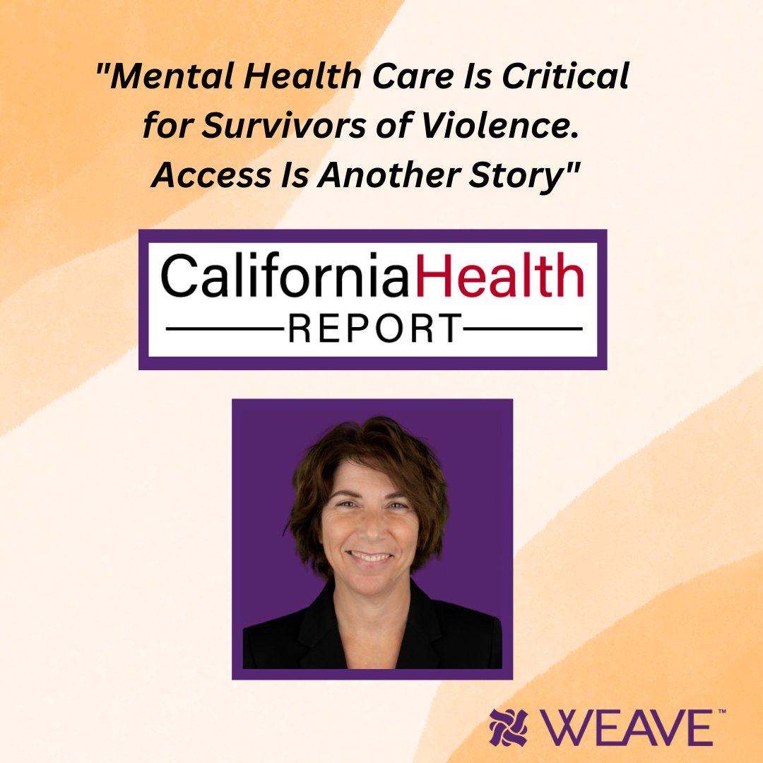 WEAVE's Chief Program Officer of Counseling and Education, Jaime Gerigk, was recently featured in a California Health Report article about mental health. Read or listen the story here: bit.ly/3qyrCTr