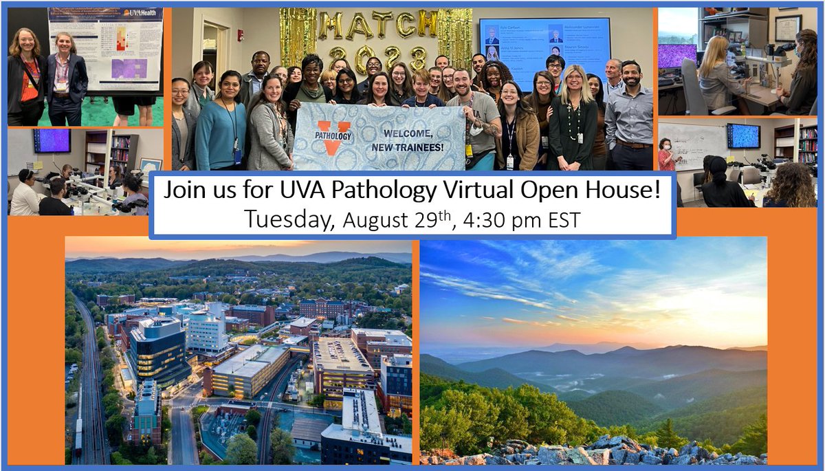 Applying for #pathmatch24 & want to learn more about #UVAPath? Join our for our residency open house Tuesday, Aug 29th 4:30-6pm EST. I'll give a 30-min overview, then residents will be available for Q&A! #path2path Register here: forms.gle/u1quaYuhM7hoke…