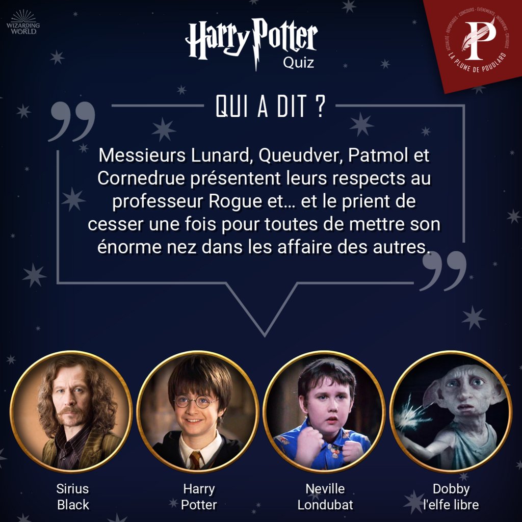 LaPlumePoudlard's tweet photo. [Harry Potter Quiz - Qui a dit ?]

Quel personnage à dit la phrase dans l'image ? 
A vous de jouer !

Rendez-vous demain en story Insta et Facebook pour découvrir la réponse !

#HarryPotter #QuiADit #Quiz #JKRowling #OnJoueEnsemble #WizardingWorld #LaPlumeDePoudlard https://t.co/n6cQxN4QGt