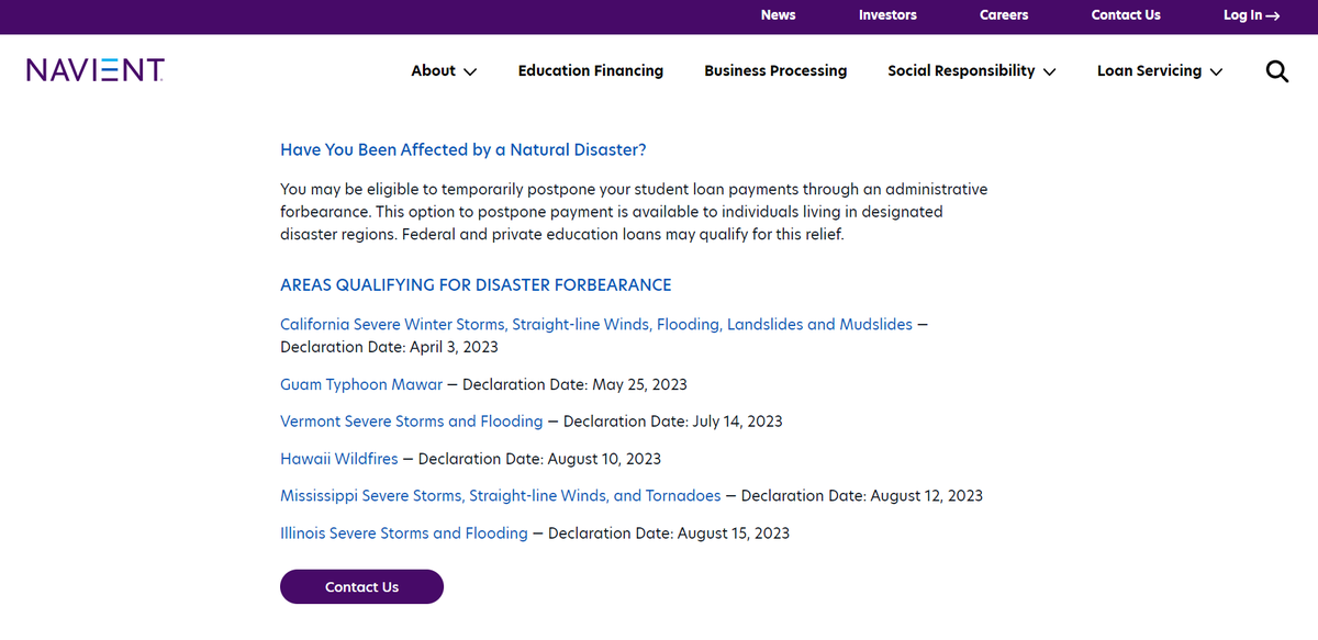 If you’ve been recently impacted by the wildfires in Hawaii, you may be eligible for disaster relief. Find out if your area qualifies here: navient.com/loan-servicing/