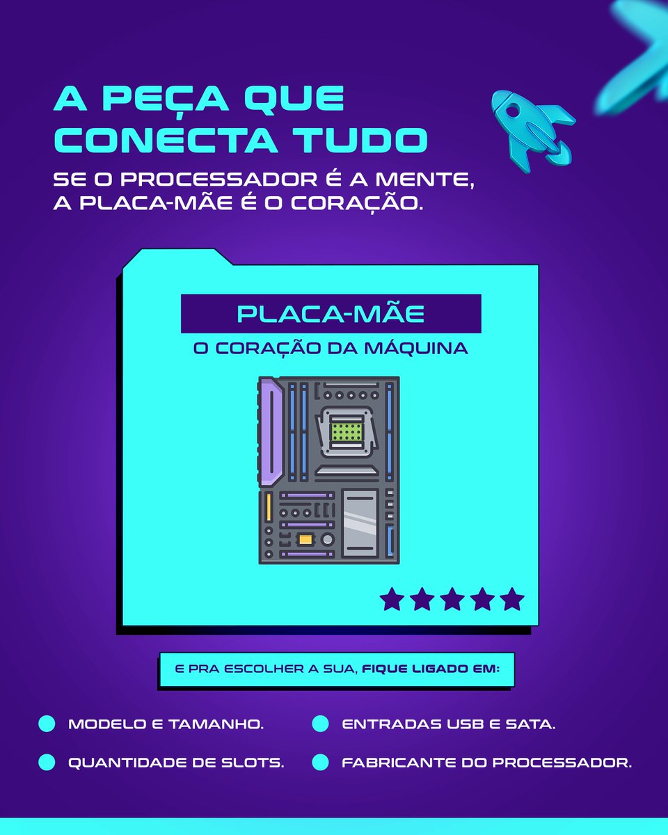 canaltech's tweet photo. 📣 Se liga, #CanalTecher
Tem mais um Call do Ninja do @kabumcombr chegando na área com dicas em Hardware.

O assunto de hoje é: PLACA-MÃE ⚙️
- E aí, você sabe como ela funciona e qual a melhor pra cada tipo de setup? 🤔

Vem saber tudo isso aqui, oh 👇
#KaBuM #PlacaMae #CanalTech