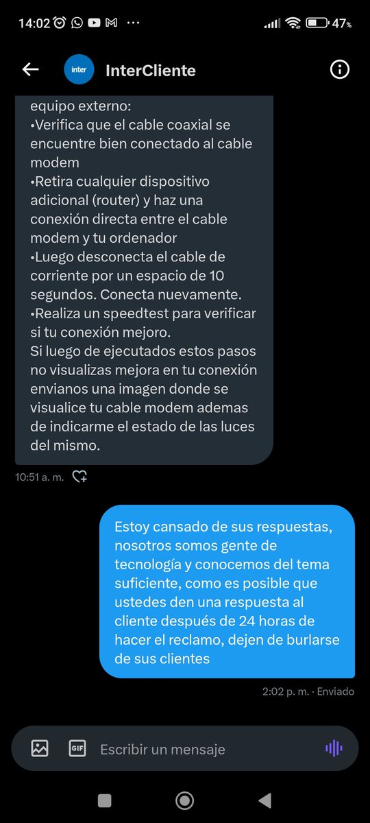 acido100x100's tweet image. Después dicen que uno se molesta @InterCliente @TuMundoInter #InterCliente @Conatel @sundde_ve
Urb. Montecristo, Caracas
Contrato: 2500117302