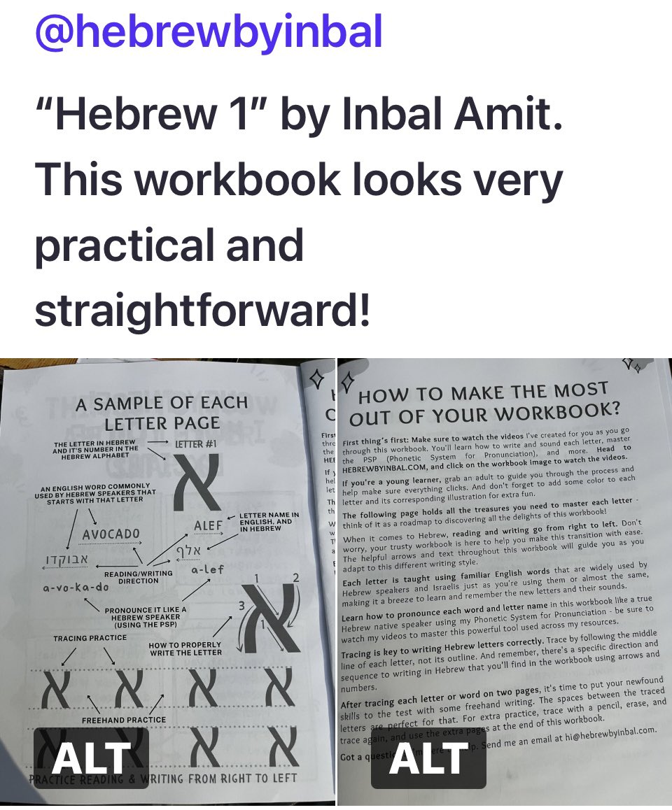 hebrewbyinbal's tweet photo. And another one 🤗

This pic was shared on another platform and it shows Hebrew 1 ready to be used for the first time, exciting! 

Click my profile link to join the community 👏🏻👏🏻

#languagelearning #hebrew #books #studytips #hebrewschool https://t.co/krc0i5JIt6