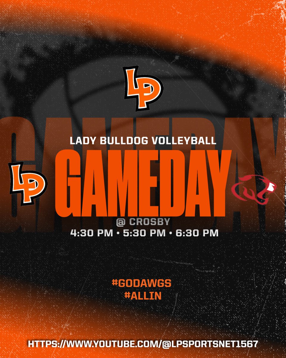 LPLadyDawgsVB's tweet photo. Away game tonight in Crosby!! Come out and support your Lady Dawgs! #ALLIN https://t.co/jTvAsXspZN