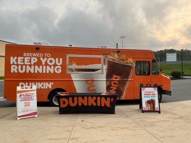 PennCambria's tweet photo. BIG thank you to #DunkinCruiser for helping welcome our faculty back to school with free coffee samples bright and early this morning! ๐ https://t.co/nei2fwKdyz