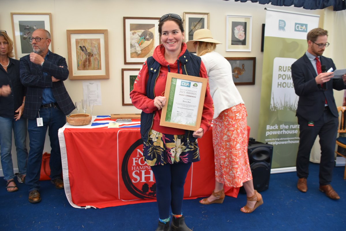 Runner up for Young Farmer of the Year in 2023's New Forest awards is Emma Hunt, our tenant of Annart Farm, Romsey. Emma was highly commended due to her demonstrable passion for animal welfare and sustainable farming, as well as for getting young people involved in agriculture.