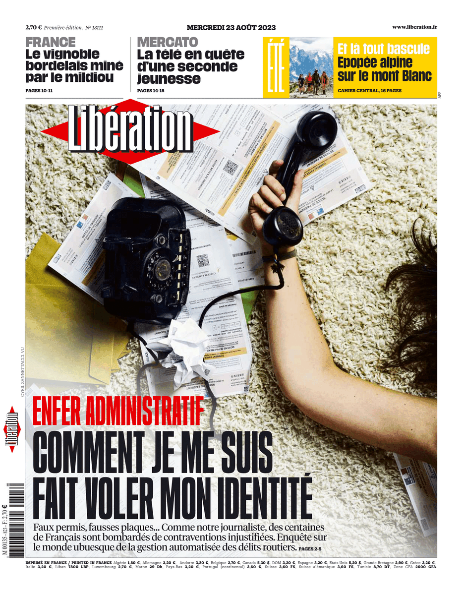 libe's tweet photo. Enfer administratif : comment je me suis fait voler mon identité. C'est la une de @Libe mercredi

Lire l'enquête : https://t.co/kARk9X9Y7A 
Lire l'édition : https://t.co/nj2k4mQp7h https://t.co/lViUP635vO