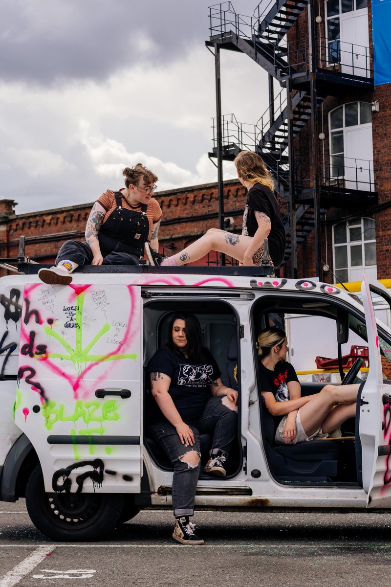 flinch_music's tweet photo. escape from rupture farms music video is being released this friday (25/9)

watch us smash up our beautiful van 

r.i.p bby https://t.co/kqUZ4Z6vHN