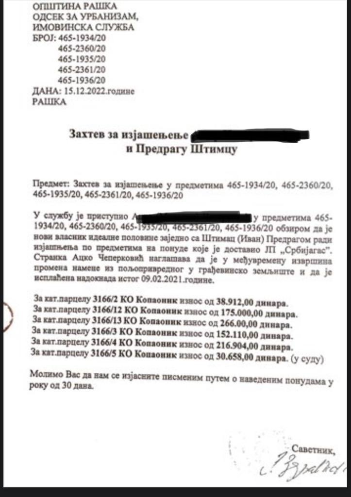 Poštovani gospodine Bajatoviću, mnogo Vam hvala za detaljno obrazloženje i uključivanje u problematičnu tematiku, zaista to cenim. Eksproprijacija zemljišta, kao što sam ranije naveo nije završena niti je naravno isplaćena, u dokaz tome činjenica da smo dana 15.12.2022. godine